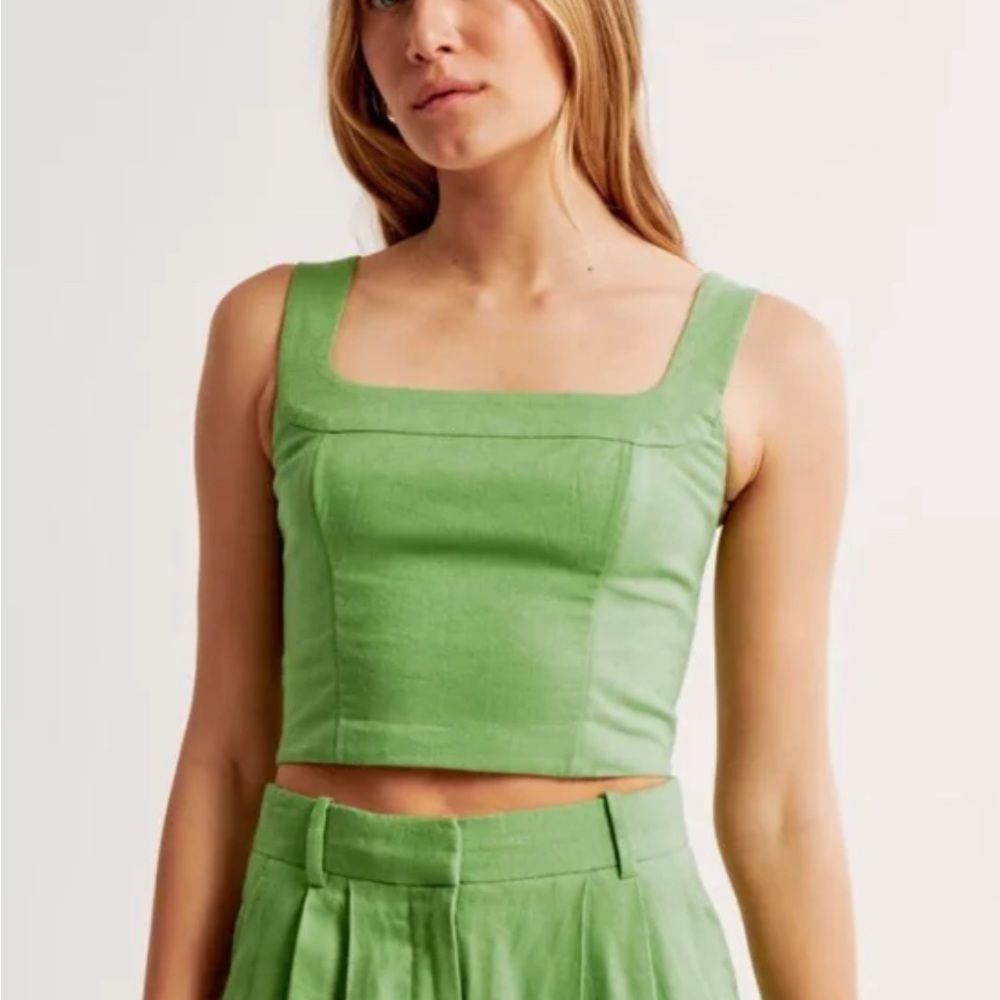 Abercrombie & Fitch Green Linen Tank